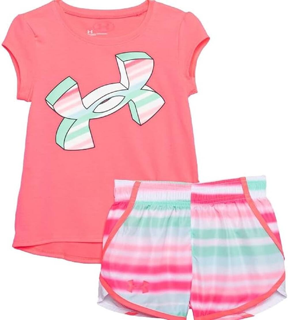 NWT Under Armour Girl's Airbrush Stripe Set sz 6